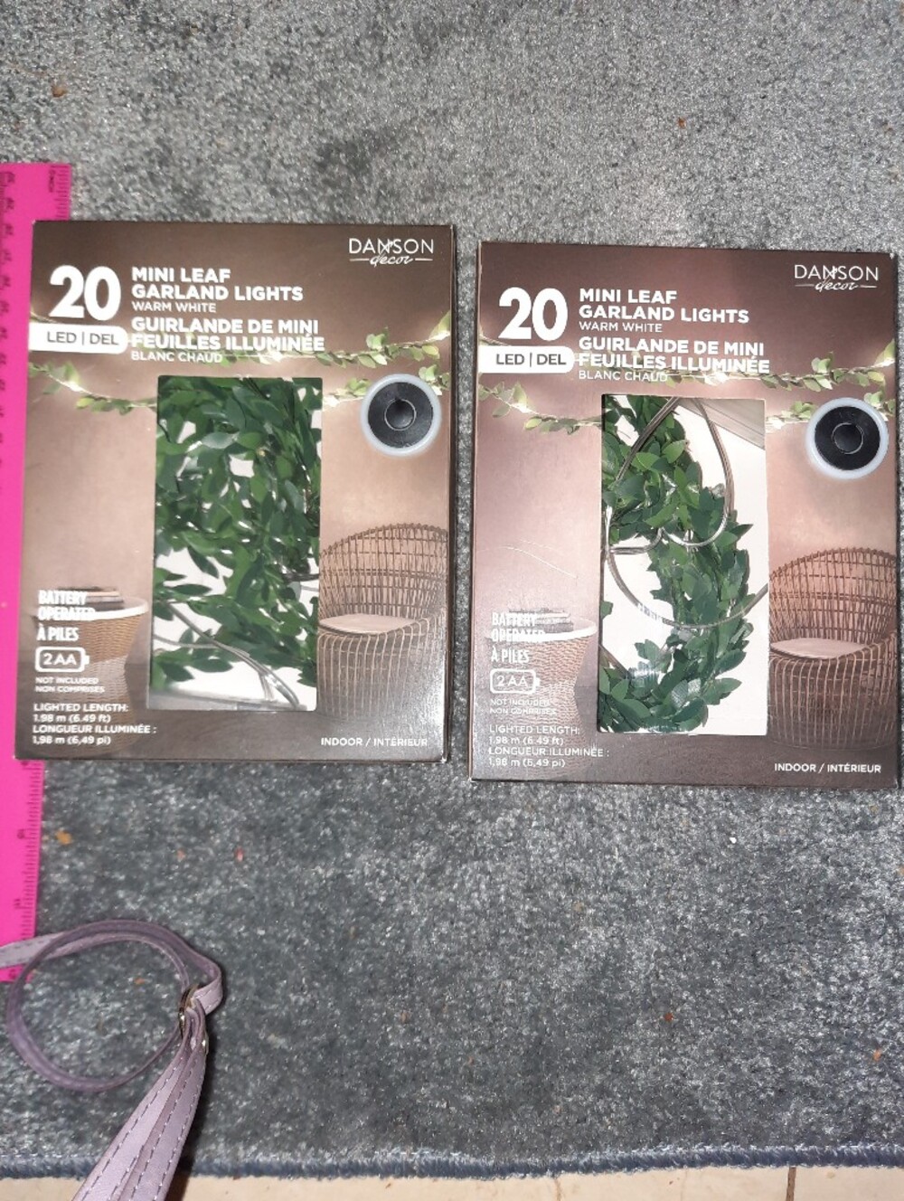 Two Packs DANSON DECORE STRING LIGHTS Mini leaf LED garland lights Patio Stairs